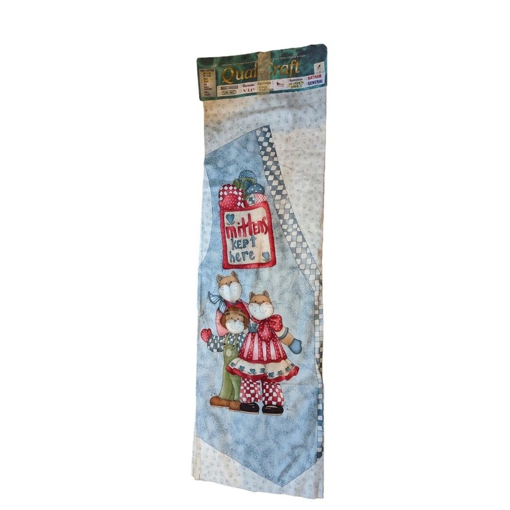 1996 Alma Lynne KITTENS & MITTENS Adult Vest Front  Applique Crafts Fabric Panel